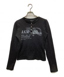 AAKAM（アーカム）の古着「Waffle Henry Neck Long Sleeve」｜ブラック