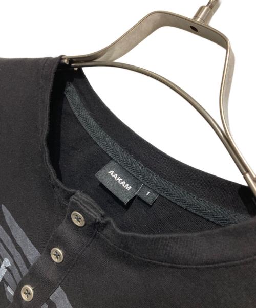 AAKAM（アーカム）AAKAM (アーカム) Waffle Henry Neck Long Sleeve ブラック サイズ:1の古着・服飾アイテム