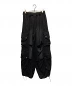 CHIKASHITSU PLUS HIGHチカシツプラス）の古着「pocket dirty wash sweat cargo pants」｜ブラック