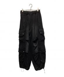 CHIKASHITSU PLUS HIGH（チカシツプラス）の古着「pocket dirty wash sweat cargo pants」｜ブラック