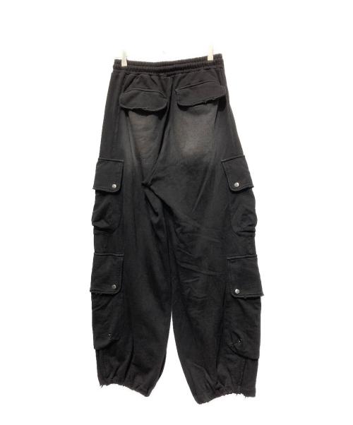CHIKASHITSU PLUS HIGH（チカシツプラス）CHIKASHITSU PLUS HIGH (チカシツプラス) pocket dirty wash sweat cargo pants ブラック サイズ:1の古着・服飾アイテム