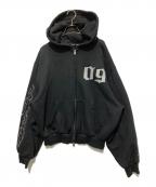 ESC STUDIOイーエスシーステュディオ）の古着「rockstern hoodie zip-up/ジップパーカー/Y2K」｜ブラック