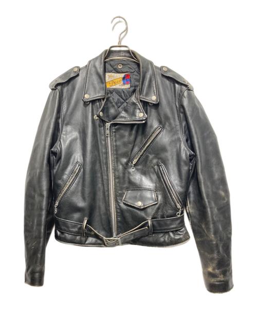 Schott（ショット）Schott (ショット) ダブルレザージャケット ブラック サイズ:38の古着・服飾アイテム