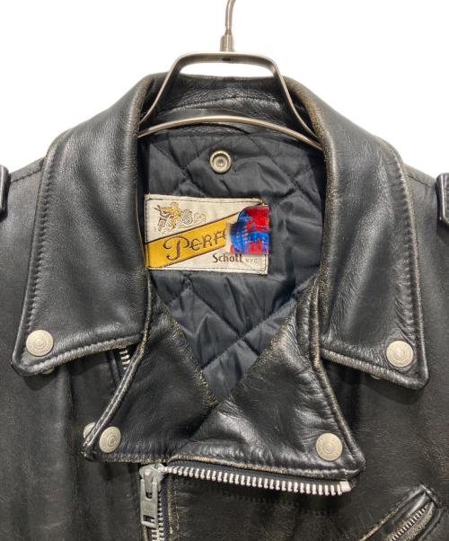 Schott（ショット）Schott (ショット) ダブルレザージャケット ブラック サイズ:38の古着・服飾アイテム