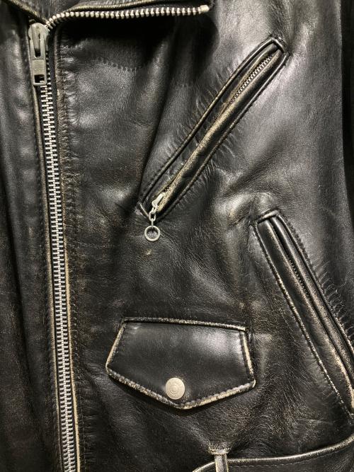 Schott（ショット）Schott (ショット) ダブルレザージャケット ブラック サイズ:38の古着・服飾アイテム
