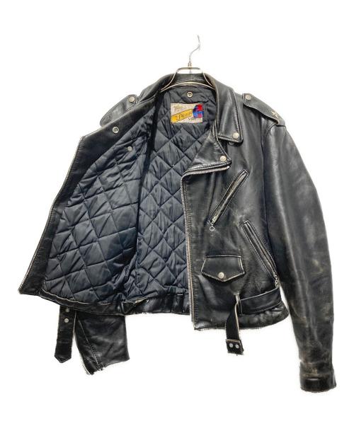 Schott（ショット）Schott (ショット) ダブルレザージャケット ブラック サイズ:38の古着・服飾アイテム