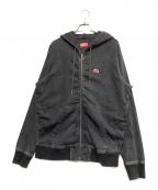 DIESELディーゼル）の古着「D-Gir Track Denim Hoodie / D-GIR-NE」｜ブラック