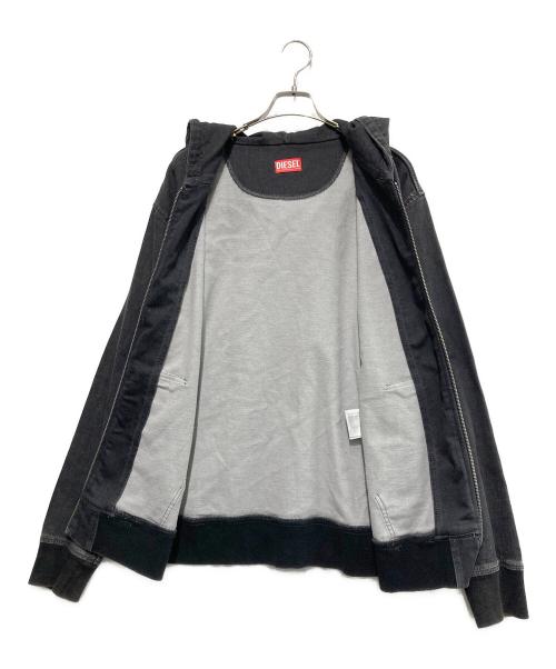 DIESEL（ディーゼル）DIESEL (ディーゼル) D-Gir Track Denim Hoodie / D-GIR-NE ブラック サイズ:Lの古着・服飾アイテム