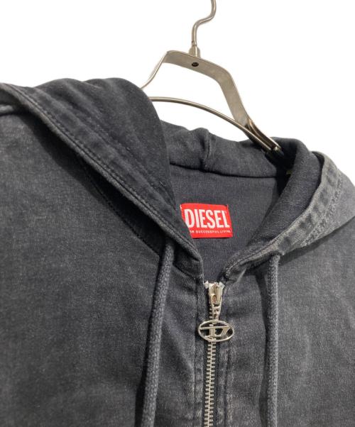 DIESEL（ディーゼル）DIESEL (ディーゼル) D-Gir Track Denim Hoodie / D-GIR-NE ブラック サイズ:Lの古着・服飾アイテム