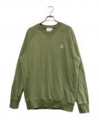 maison kitsuneメゾンキツネ）の古着「GREY FOX HEAD PATCH スウェット」｜カーキ