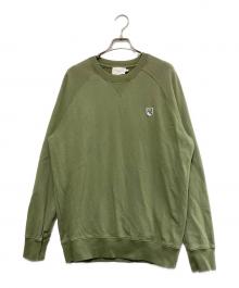 maison kitsune（メゾンキツネ）の古着「GREY FOX HEAD PATCH スウェット」｜カーキ