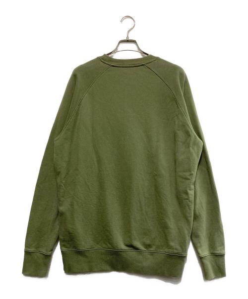 maison kitsune（メゾンキツネ）maison kitsune (メゾンキツネ) GREY FOX HEAD PATCH スウェット カーキ サイズ:Lの古着・服飾アイテム