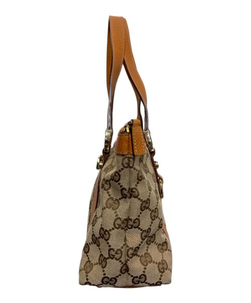 GUCCI（グッチ）GUCCI (グッチ) GGキャンパストートバッグ ベージュ×オレンジの古着・服飾アイテム