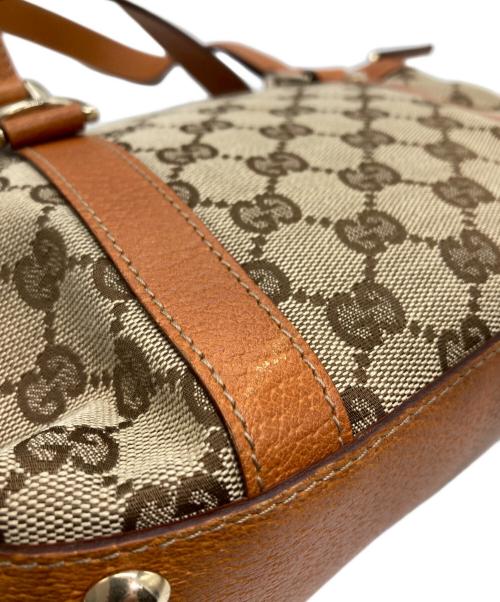 GUCCI（グッチ）GUCCI (グッチ) GGキャンパストートバッグ ベージュ×オレンジの古着・服飾アイテム