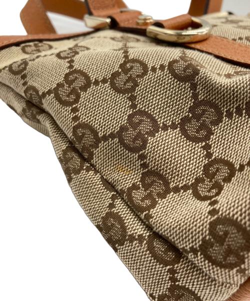 GUCCI（グッチ）GUCCI (グッチ) GGキャンパストートバッグ ベージュ×オレンジの古着・服飾アイテム