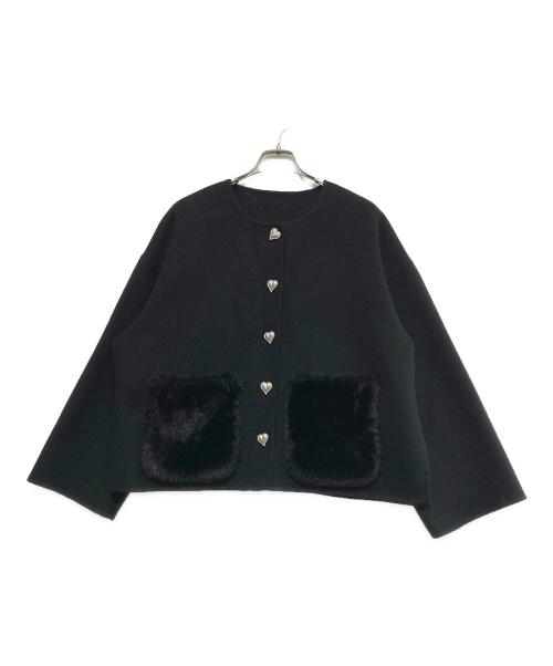 Gypsohila（ジプソフィア）Gypsohila (ジプソフィア) Fur Pocket River Coat ブラック サイズ:FREEの古着・服飾アイテム