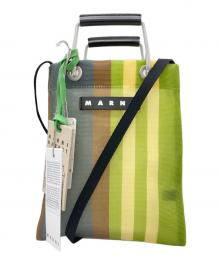MARNI（マルニ）の古着「ストライプミニショルダーバッグ」｜グリーン
