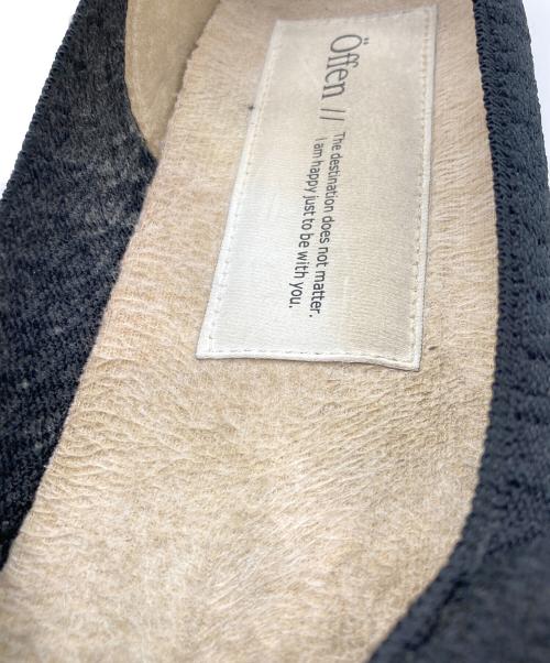 offen（オッフェン）Offen (オッフェン) フリルフラットシューズ ブラック サイズ:39の古着・服飾アイテム
