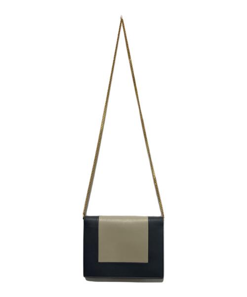 CELINE（セリーヌ）CELINE (セリーヌ) フレームイブニングチェーンウォレット ブルー×ホワイトの古着・服飾アイテム