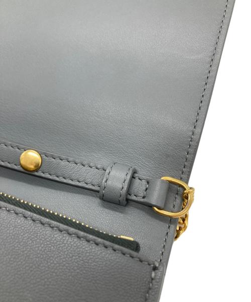 CELINE（セリーヌ）CELINE (セリーヌ) フレームイブニングチェーンウォレット ブルー×ホワイトの古着・服飾アイテム
