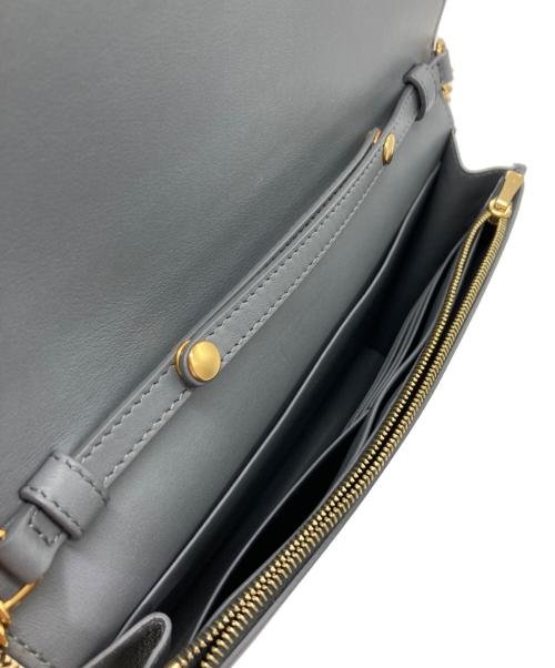 CELINE（セリーヌ）CELINE (セリーヌ) フレームイブニングチェーンウォレット ブルー×ホワイトの古着・服飾アイテム