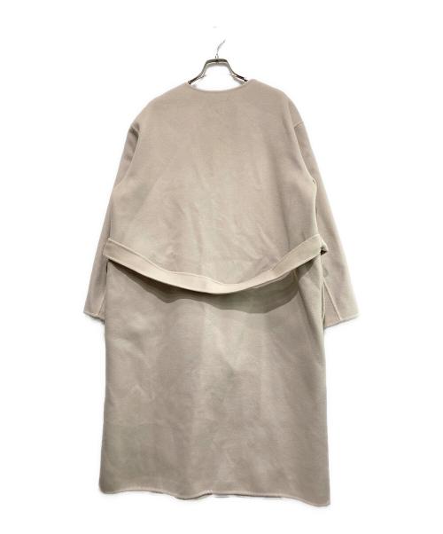 theory（セオリー）theory (セオリー) カシミヤブレンドノーカラーコート ベージュ サイズ:Mの古着・服飾アイテム