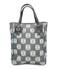 LOEWE（ロエベ）の古着「アナグラム 総柄ハンドバッグ」｜グレー