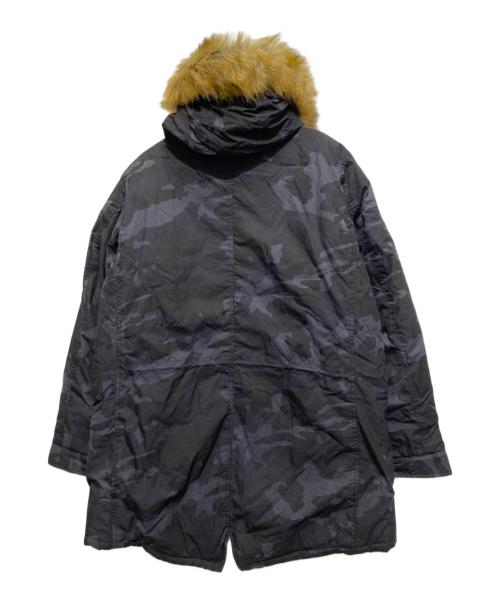 AVIREX（アヴィレックス）AVIREX (アヴィレックス) ファー付中綿モッズコート ブラック×ネイビー サイズ:Lの古着・服飾アイテム