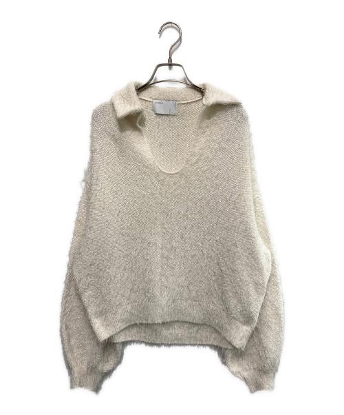 Noble（ノーブル）Noble (ノーブル) 26年 フェザーカノコスキッパーニット ホワイト サイズ:FREEの古着・服飾アイテム
