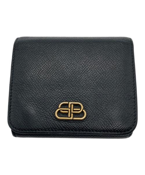 BALENCIAGA（バレンシアガ）BALENCIAGA (バレンシアガ) BBメタルロゴ 二つ折り財布 ブラックの古着・服飾アイテム