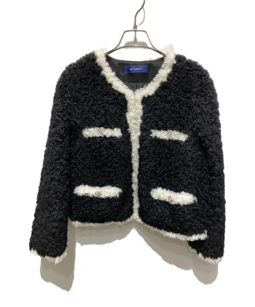 M'S GRACY（エムズグレイシー）M'S GRACY (エムズグレイシー) 25AW フェイクファー配色ジャケット ブラック サイズ:38の古着・服飾アイテム