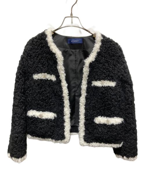 M'S GRACY（エムズグレイシー）M'S GRACY (エムズグレイシー) 25AW フェイクファー配色ジャケット ブラック サイズ:38の古着・服飾アイテム