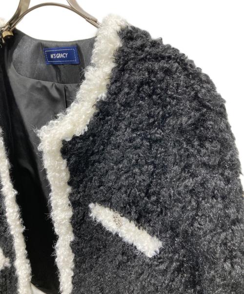 M'S GRACY（エムズグレイシー）M'S GRACY (エムズグレイシー) 25AW フェイクファー配色ジャケット ブラック サイズ:38の古着・服飾アイテム