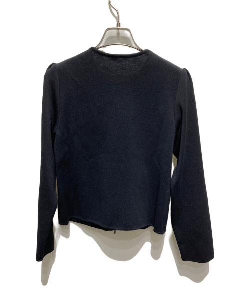 TO BE CHIC（トゥービーシック）TO BE CHIC (トゥービーシック) ピークスニットジャケット ブラック サイズ:40 未使用品の古着・服飾アイテム
