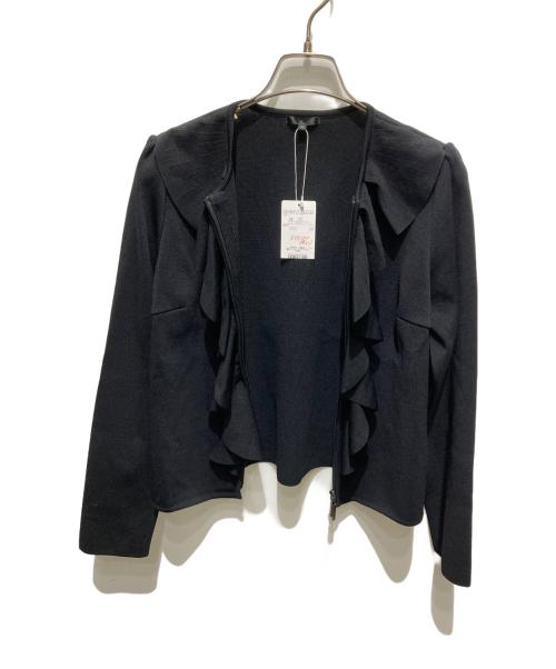 TO BE CHIC（トゥービーシック）TO BE CHIC (トゥービーシック) ピークスニットジャケット ブラック サイズ:40 未使用品の古着・服飾アイテム