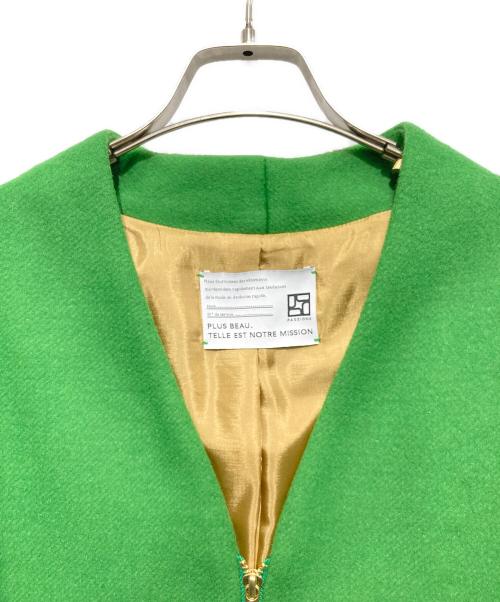 PASSION（パッション）PASSION (パッション) Vネックノーカラージップジャケット グリーン サイズ:38 未使用品の古着・服飾アイテム