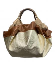 LOEWE（ロエベ）の古着「ナッパアレイハンドバッグ」｜ベージュ×ブラウン