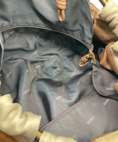 LOEWE（ロエベ）LOEWE (ロエベ) ナッパアレイハンドバッグ ベージュ×ブラウンの古着・服飾アイテム