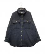 marmorsマルモア）の古着「tweed fringe shirt」｜ブラック