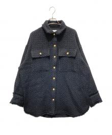 marmors（マルモア）の古着「tweed fringe shirt」｜ブラック