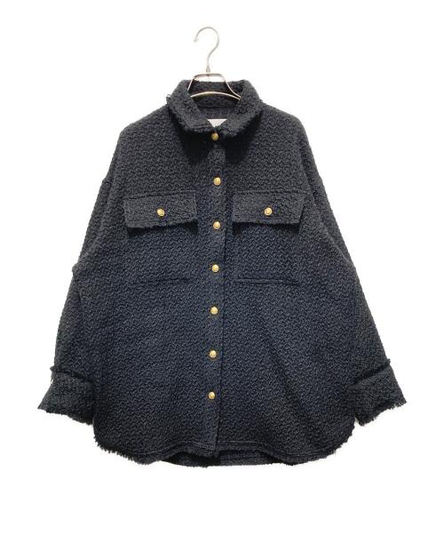 marmors（マルモア）marmors (マルモア) tweed fringe shirt ブラック サイズ:36 未使用品の古着・服飾アイテム