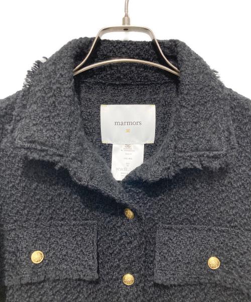 marmors（マルモア）marmors (マルモア) tweed fringe shirt ブラック サイズ:36 未使用品の古着・服飾アイテム