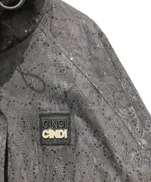 Cindi Bendi（シンディ・ベンディ）Cindi Bendi (シンディ・ベンディ) スパンコールフーデットジャケット ブラック サイズ:不明の古着・服飾アイテム