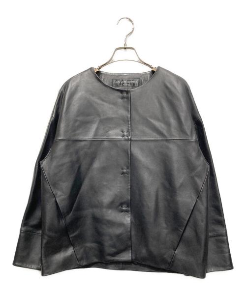 JEAN LOUIS SCHERRER（ジャンルイ シェレル）JEAN LOUIS SCHERRER (ジャンルイ シェレル) ラムレザージャケット ブラック サイズ:Sの古着・服飾アイテム