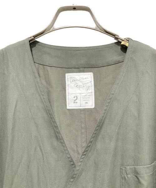 transition equipmant（トランジション・イクイップメント）transition equipmant (トランジション・イクイップメント) ノーカラーコート グリーン サイズ:2の古着・服飾アイテム