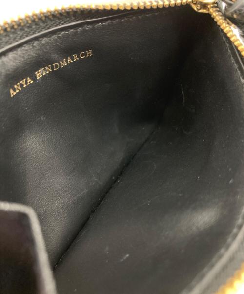 ANYA HINDMARCH（アニヤ・ハインドマーチ）ANYA HINDMARCH (アニヤ・ハインドマーチ) Eyes ジップ・カードケース ブラックの古着・服飾アイテム