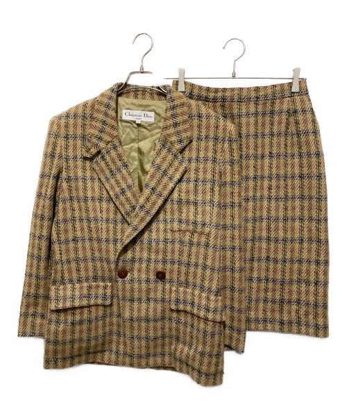 Christian Dior Sports（クリスチャン ディオールスポーツ）Christian Dior Sports (クリスチャン ディオールスポーツ) ウールチェックセットアップ ベージュ サイズ:Lの古着・服飾アイテム