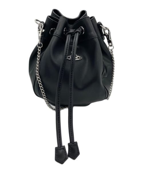 Vivienne Westwood（ヴィヴィアンウエストウッド）Vivienne Westwood (ヴィヴィアンウエストウッド) チェーン巾着ショルダーバッグ ブラックの古着・服飾アイテム