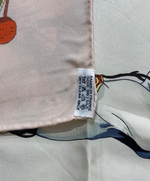 HERMES（エルメス）HERMES (エルメス) シルクスカーフ 王立アンダルシア馬術学校 ピンク×ホワイトの古着・服飾アイテム