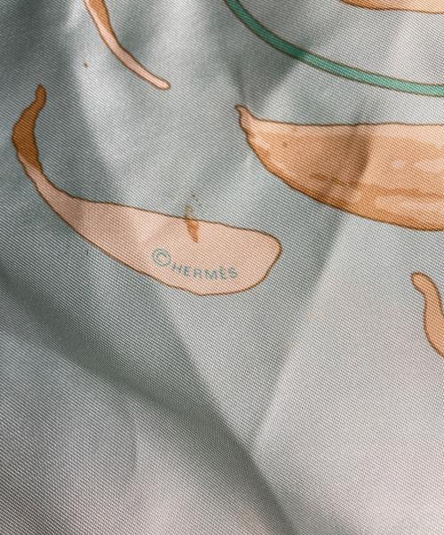 HERMES（エルメス）HERMES (エルメス) カレ90 au gre du vent 風にまかせて ブルーの古着・服飾アイテム